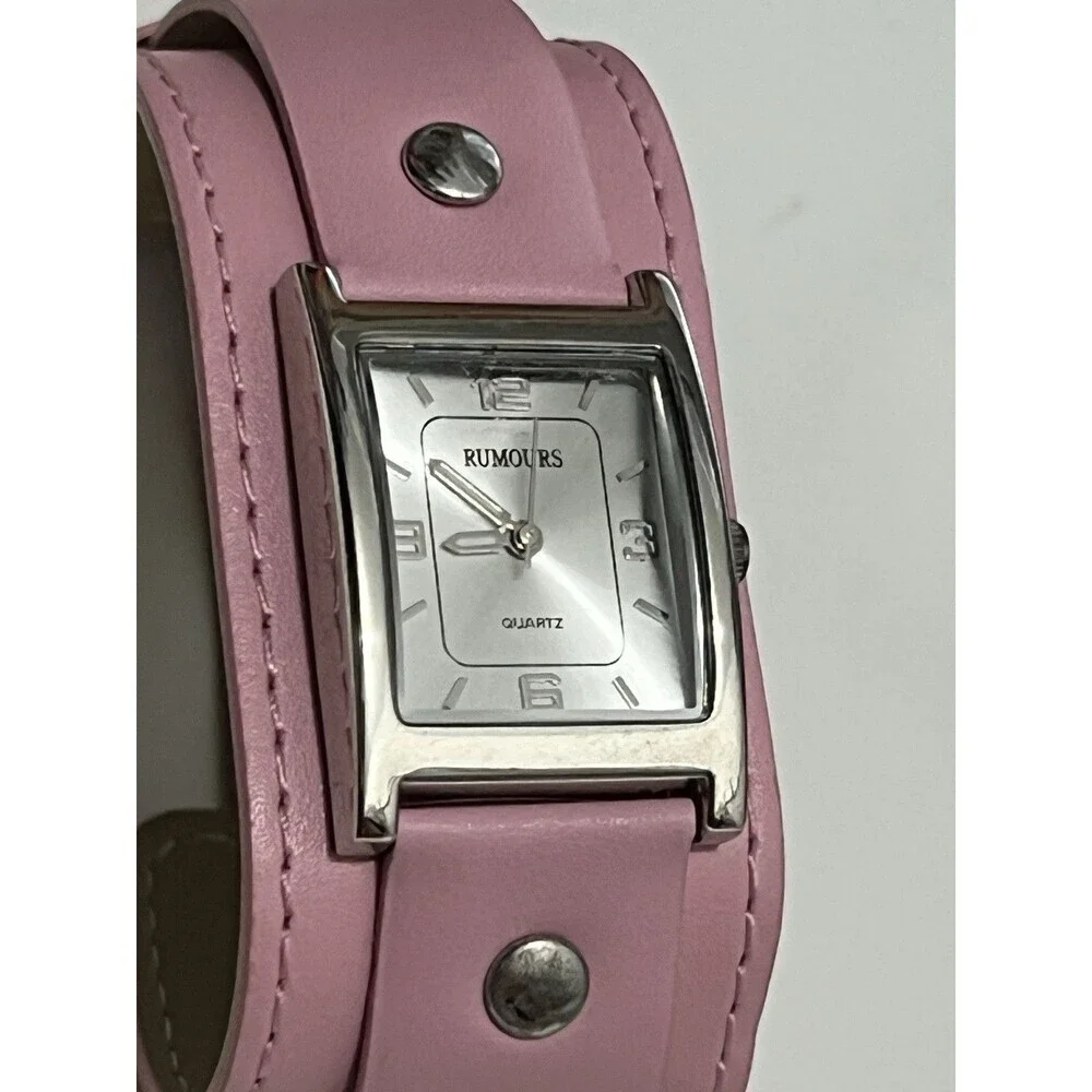 Quartz Watch Rumours‎ Genuine Leather Pink Stud Classy Bracelet